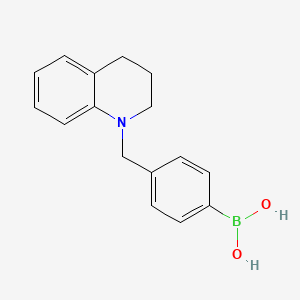 Chemical structure of (4-((3,4-dihydroquinolin-1(2H)-yl)methyl)phenyl)boronic acid