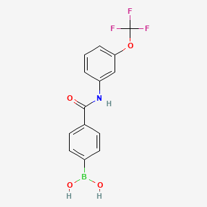 Chemical structure of (4-((3-(Trifluoromethoxy)phenyl)carbamoyl)phenyl)boronic acid
