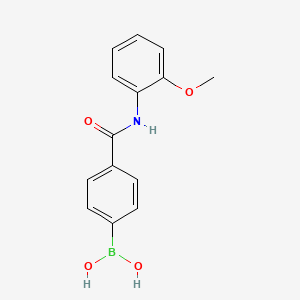 Chemical structure of (4-((2-Methoxyphenyl)carbamoyl)phenyl)boronic acid
