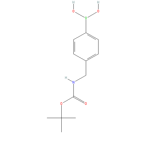 Chemical structure of 4-(tert-Butoxycarbonylaminomethyl)phenylboronic acid