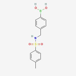 Chemical structure of (4-(((4-methylphenyl)sulfonamido)methyl)phenyl)boronic acid
