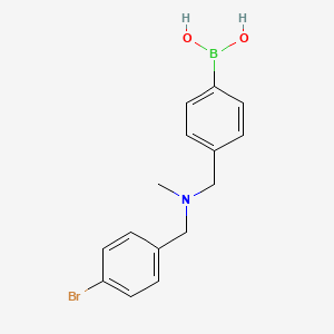 Chemical structure of (4-(((4-Bromobenzyl)(methyl)amino)methyl)phenyl)boronic acid