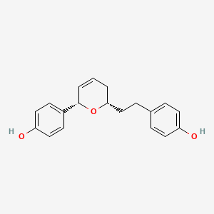 Chemical structure of (3S,7S)-5,6-Dehydro-4''-de-O-methylcentrolobine