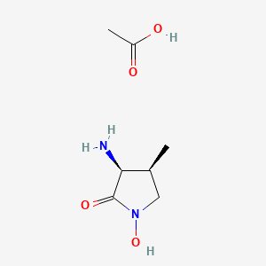 Chemical structure of (3S,4S)-3-Amino-1-hydroxy-4-methyl-2-pyrrolidinone Acetate