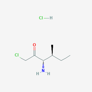 Chemical structure of (3S,4S)-3-Amino-1-chloro-4-methylhexan-2-one hydrochloride