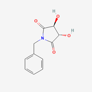 Chemical structure of (3S,4S)-1-benzyl-3,4-dihydroxypyrrolidine-2,5-dione