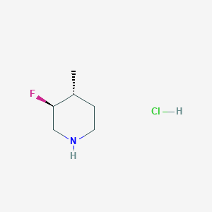 Chemical structure of trans-3-Fluoro-4-methylpiperidine hydrochloride