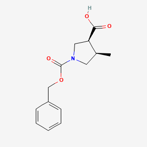 Chemical structure of (3S,4R)-1-Cbz-4-methylpyrrolidine-3-carboxylic Acid