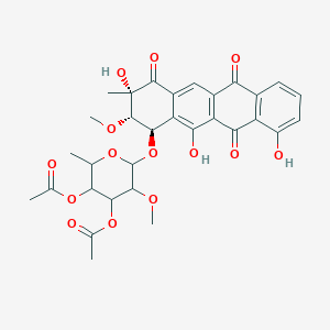 Chemical structure of (3S)-Hydrangenol 8-O-glucoside pentaacetate