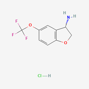 Chemical structure of (3S)-5-(trifluoromethoxy)-2,3-dihydrobenzo[b]furan-3-ylamine hcl