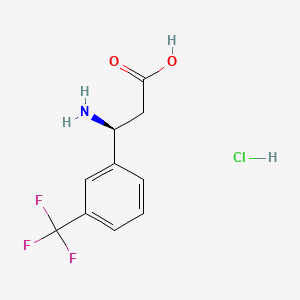 Chemical structure of (3S)-3-Amino-3-[3-(trifluoromethyl)phenyl]propanoic acid hydrochloride