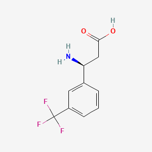 Chemical structure of (S)-3-Amino-3-(3-(trifluoromethyl)phenyl)propanoic acid