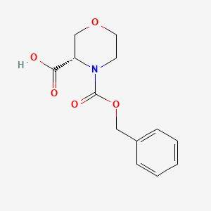 Chemical structure of (S)-4-Cbz-Morpholine-3-carboxylic acid