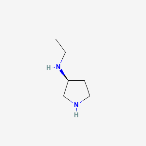 Chemical structure of (3S)-(-)-3-(Ethylamino)pyrrolidine