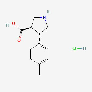 Chemical structure of (3R,4S)-4-(p-Tolyl)pyrrolidine-3-carboxylic acid hydrochloride