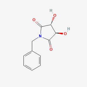 Chemical structure of (3R,4R)-1-benzyl-3,4-dihydroxypyrrolidine-2,5-dione