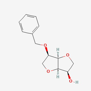Chemical structure of (3R,3aR,6R,6aR)-6-(Benzyloxy)hexahydrofuro[3,2-b]furan-3-ol