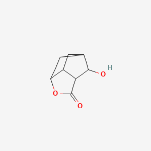 Chemical structure of (3R,3aR,5R,6aR,7R)-7-Hydroxyhexahydro-2H-3,5-methanocyclopenta[b]furan-2-one