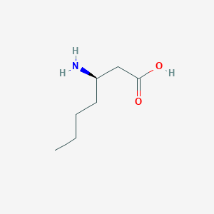 Chemical structure of (3R)-3-aminoheptanoicacid