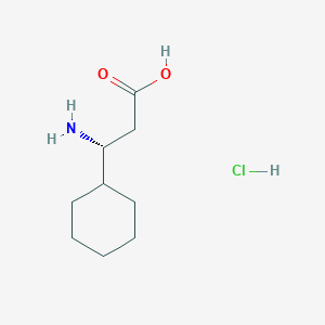 Chemical structure of (3R)-3-Amino-3-cyclohexylpropanoic acid hydrochloride