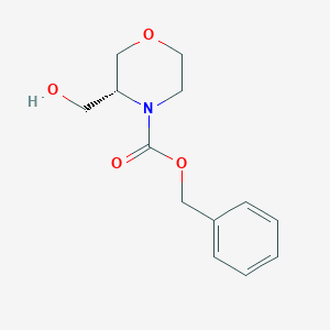 Chemical structure of benzyl (3R)-3-(hydroxymethyl)morpholine-4-carboxylate