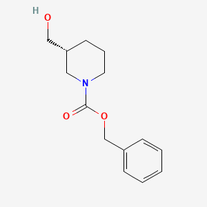 Chemical structure of benzyl (3R)-3-(hydroxymethyl)piperidine-1-carboxylate