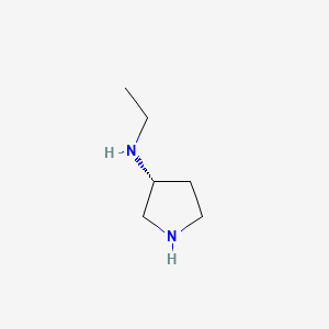 Chemical structure of (3R)-(+)-3-(Ethylamino)pyrrolidine
