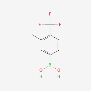 Chemical structure of (3-Methyl-4-(trifluoromethyl)phenyl)boronic acid