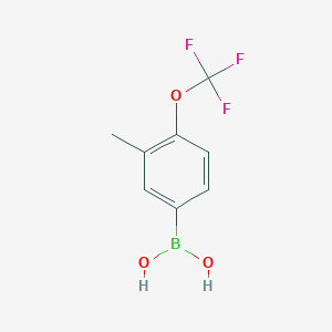 Chemical structure of (3-Methyl-4-(trifluoromethoxy)phenyl)boronic acid