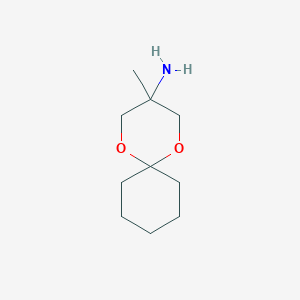 Chemical structure of (3-methyl-1,5-dioxaspiro[5.5]undec-3-yl)amine