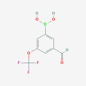 Chemical structure of 3-Formyl-5-(trifluoromethoxy)phenylboronic acid