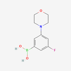 Chemical structure of 3-Fluoro-5-morpholinophenylboronic acid