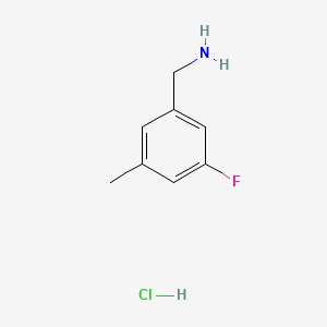 Chemical structure of (3-Fluoro-5-methylphenyl)methanamine hydrochloride