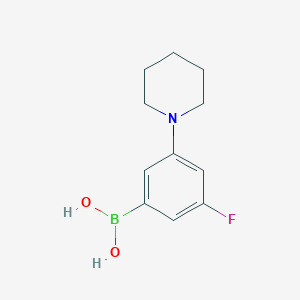 Chemical structure of 3-Fluoro-5-(piperidin-1-yl)phenylboronic acid