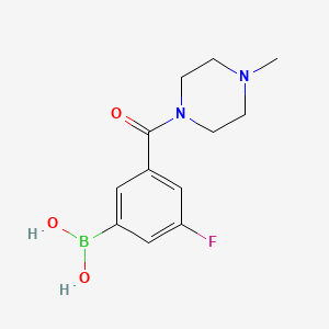 Chemical structure of (3-fluoro-5-(4-Methylpiperazine-1-carbonyl)phenyl)boronic acid