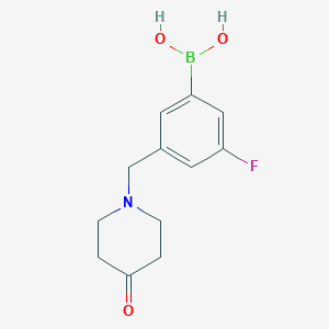 Chemical structure of (3-Fluoro-5-((4-oxopiperidin-1-yl)methyl)phenyl)boronic acid
