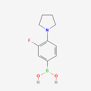 Chemical structure of (3-fluoro-4-(pyrrolidin-1-yl)phenyl)boronic acid