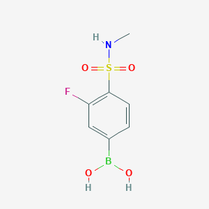Chemical structure of (3-Fluoro-4-(N-methylsulfamoyl)phenyl)boronic acid