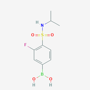 Chemical structure of (3-fluoro-4-(N-isopropylsulfamoyl)phenyl)boronic acid