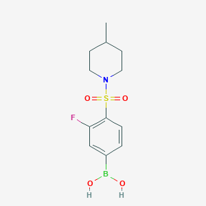 Chemical structure of (3-Fluoro-4-((4-methylpiperidin-1-yl)sulfonyl)phenyl)boronic aci