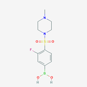 Chemical structure of (3-Fluoro-4-((4-methylpiperazin-1 -yl)sulfonyl)phenyl)boronic acid