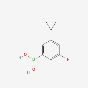 Chemical structure of (3-cyclopropyl-5-fluorophenyl)boronic acid