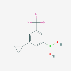 Chemical structure of (3-cyclopropyl-5-(trifluoromethyl)phenyl)boronic acid