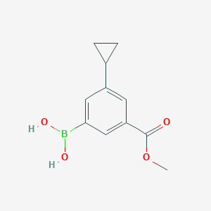 Chemical structure of (3-cyclopropyl-5-(methoxycarbonyl)phenyl)boronic acid