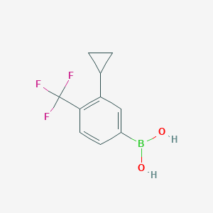 Chemical structure of (3-cyclopropyl-4-(trifluoromethyl)phenyl)boronic acid