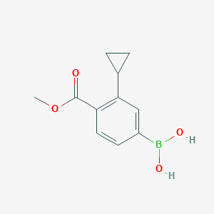 Chemical structure of (3-cyclopropyl-4-(methoxycarbonyl)phenyl)boronic acid