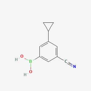 Chemical structure of (3-cyano-5-cyclopropylphenyl)boronic acid