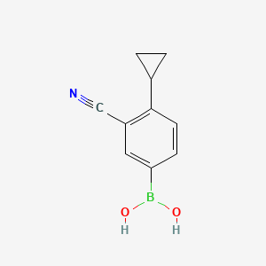 Chemical structure of (3-cyano-4-cyclopropylphenyl)boronic acid