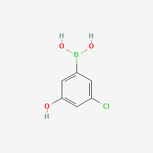 Chemical structure of 3-Chloro-5-hydroxyphenylboronic acid