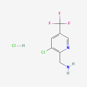 Chemical structure of (3-chloro-5-(trifluoromethyl)pyridin-2-yl)methanamine hydrochloride